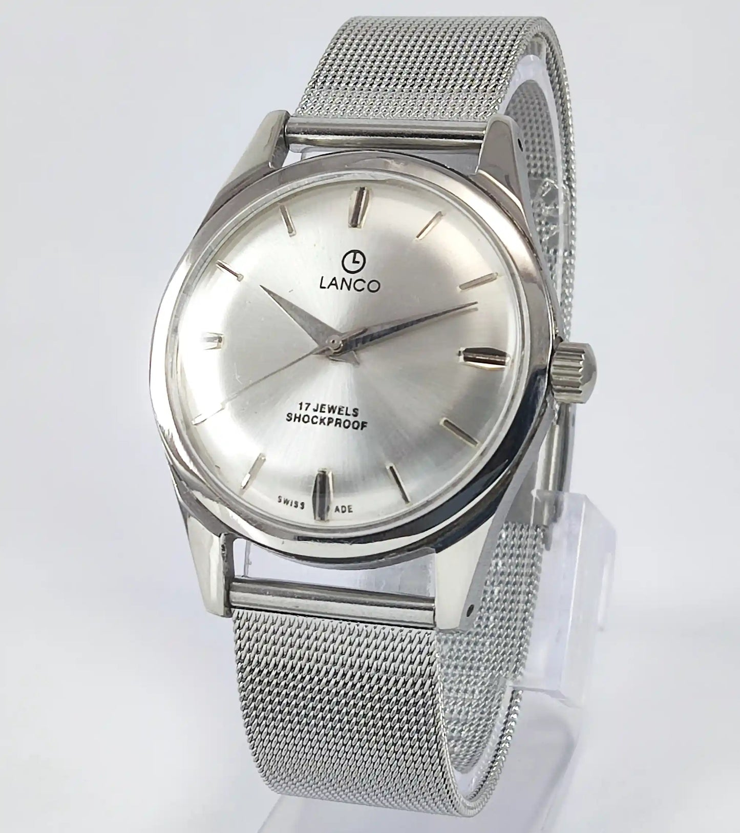 LANCO 17 Jewels Shock Proof Silver Dial Swiss Made Handwinding Discover-Diamonds