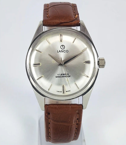 LANCO Silver Dial 17 Jewels Shock Proof Swiss Made Handwinding Discover-Diamonds