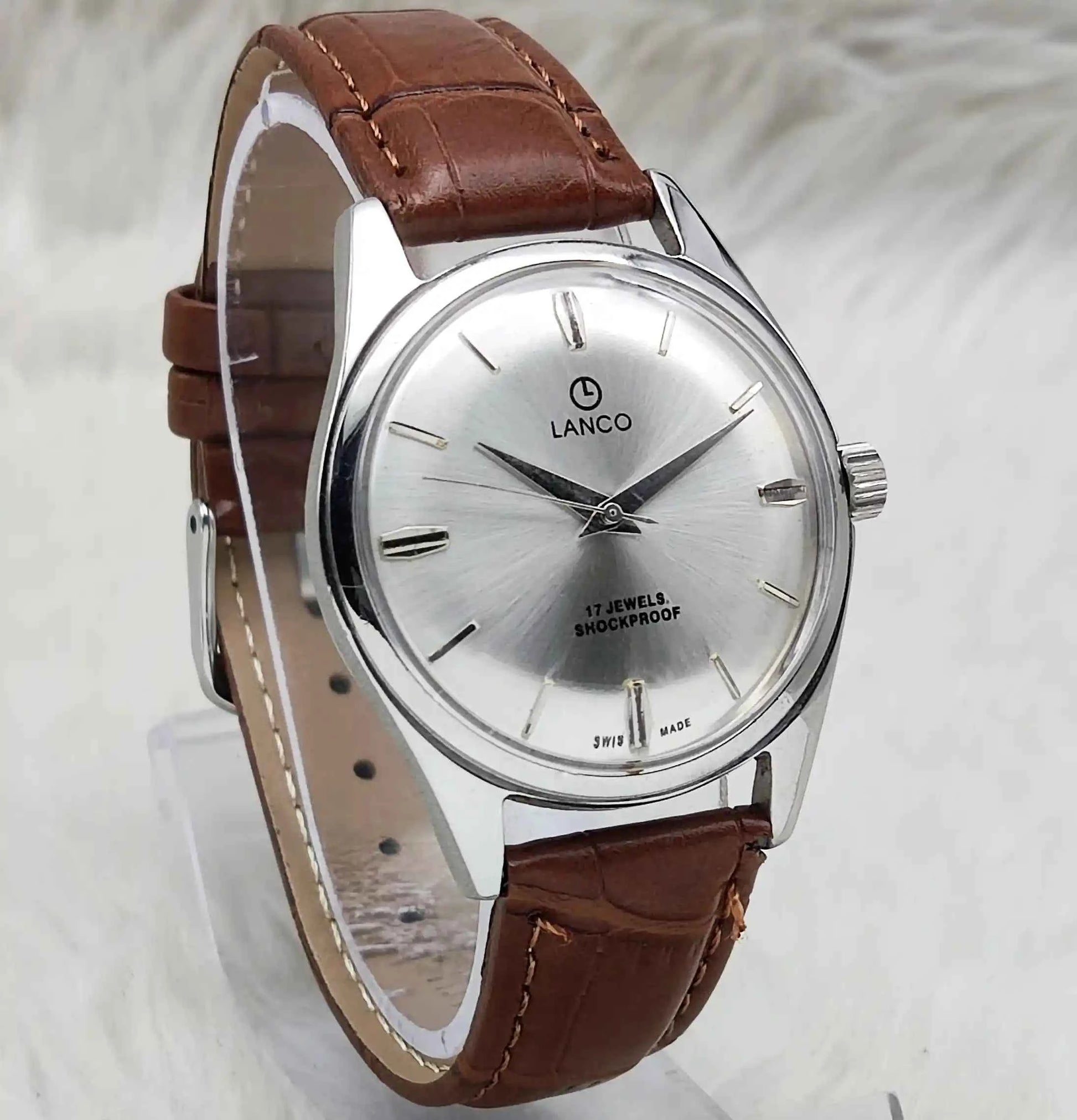 Cavalry 17 Jewels Incabloc Feature Maroon Dial with Stick Indices
