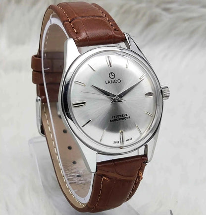 Cavalry 17 Jewels Incabloc Feature Maroon Dial with Stick Indices