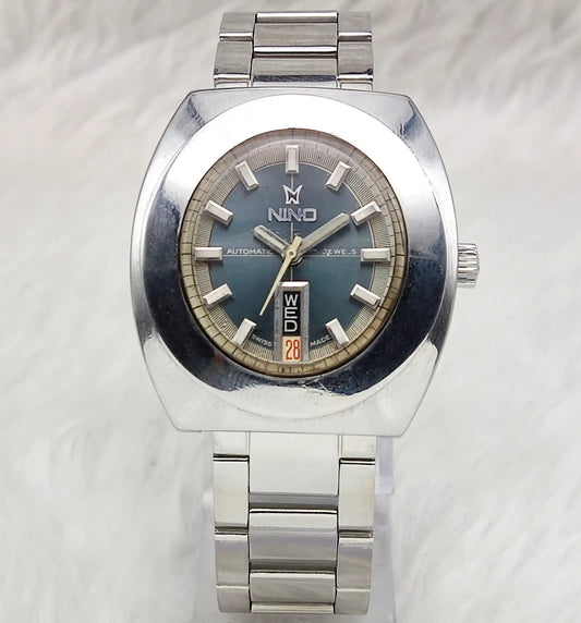 Nino Automatic 17 Jewels Gray Dial Stick Indices 2066 Discover-Diamonds Physical
