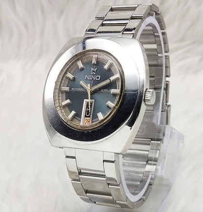 Nino Automatic 2066 Gray Dial Watch with 17 Jewels and Day-Date Features