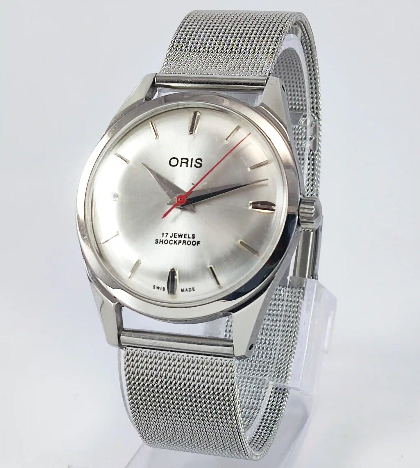 ORIS 17 Jewels Shock Proof Silver Dial Swiss Made Handwinding Discover-Diamonds
