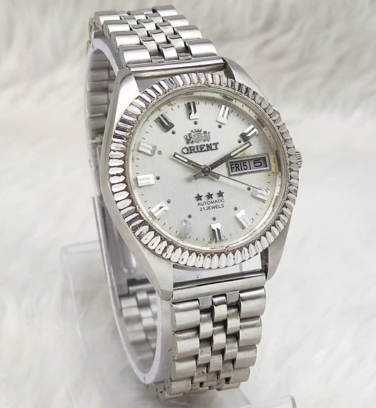 Orient Automatic 21 Jewels Silver Dial Stick Indices 46941 Discover-Diamonds Physical