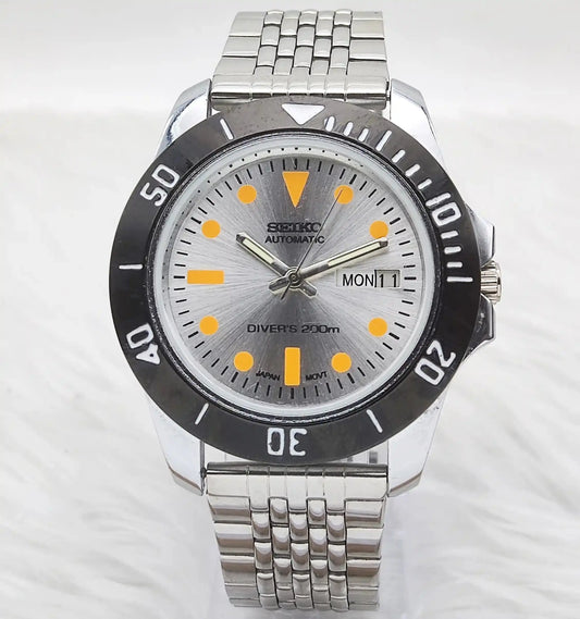 Seiko 5 Automatic 17 Jewels 6309A Silver DIal Rotating Bezel