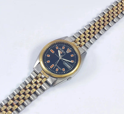 Seiko 5 Automatic 17 Jewels Black Dial 7009A Discover-Diamonds Physical