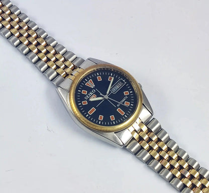 Seiko 5 Automatic 17 Jewels Black Dial 7009A Discover-Diamonds Physical