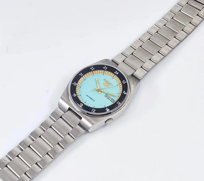Seiko 5 Automatic 23 Jewels 6349A Turquoise Dial Discover-Diamonds Physical