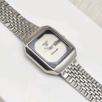 Seiko 5 Automatic Silver Dial Day Date 17 Jewels 6309A Watch