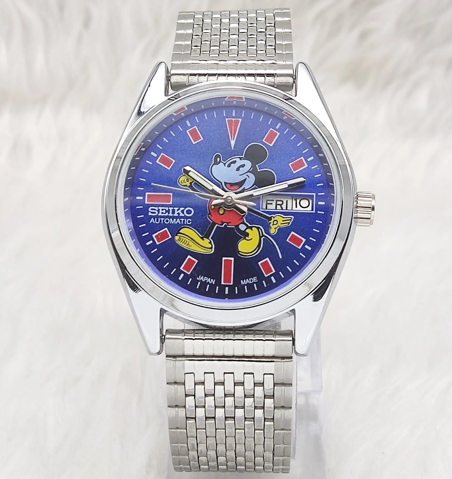 Seiko Micky Mouse Automatic-6309 Blue DIal 17 Jewels Day-Date