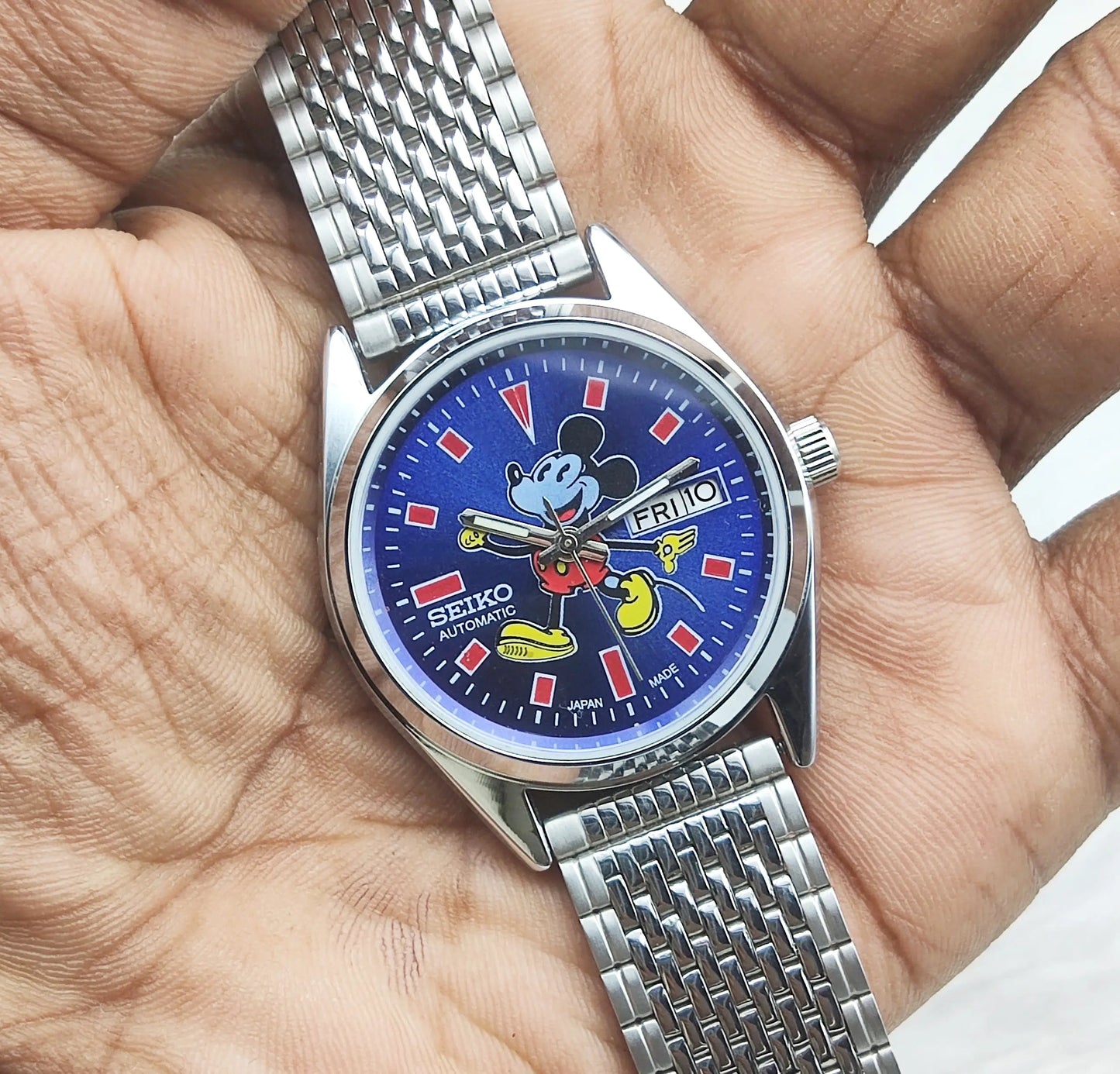 Seiko Micky Mouse Automatic-6309 Blue DIal 17 Jewels Day-Date