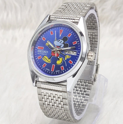 Seiko Micky Mouse Automatic-6309 Blue DIal 17 Jewels Day-Date