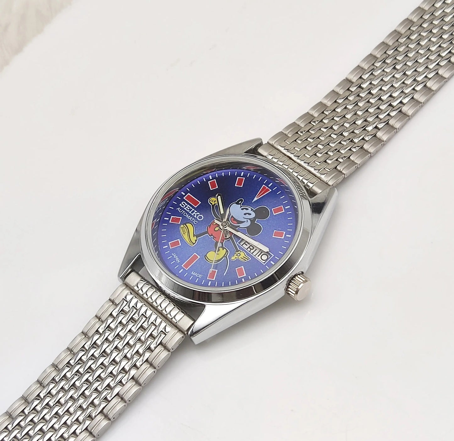 Seiko Micky Mouse Automatic-6309 Blue DIal 17 Jewels Day-Date