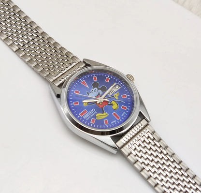 Seiko Micky Mouse Automatic-6309 Blue DIal 17 Jewels Day-Date