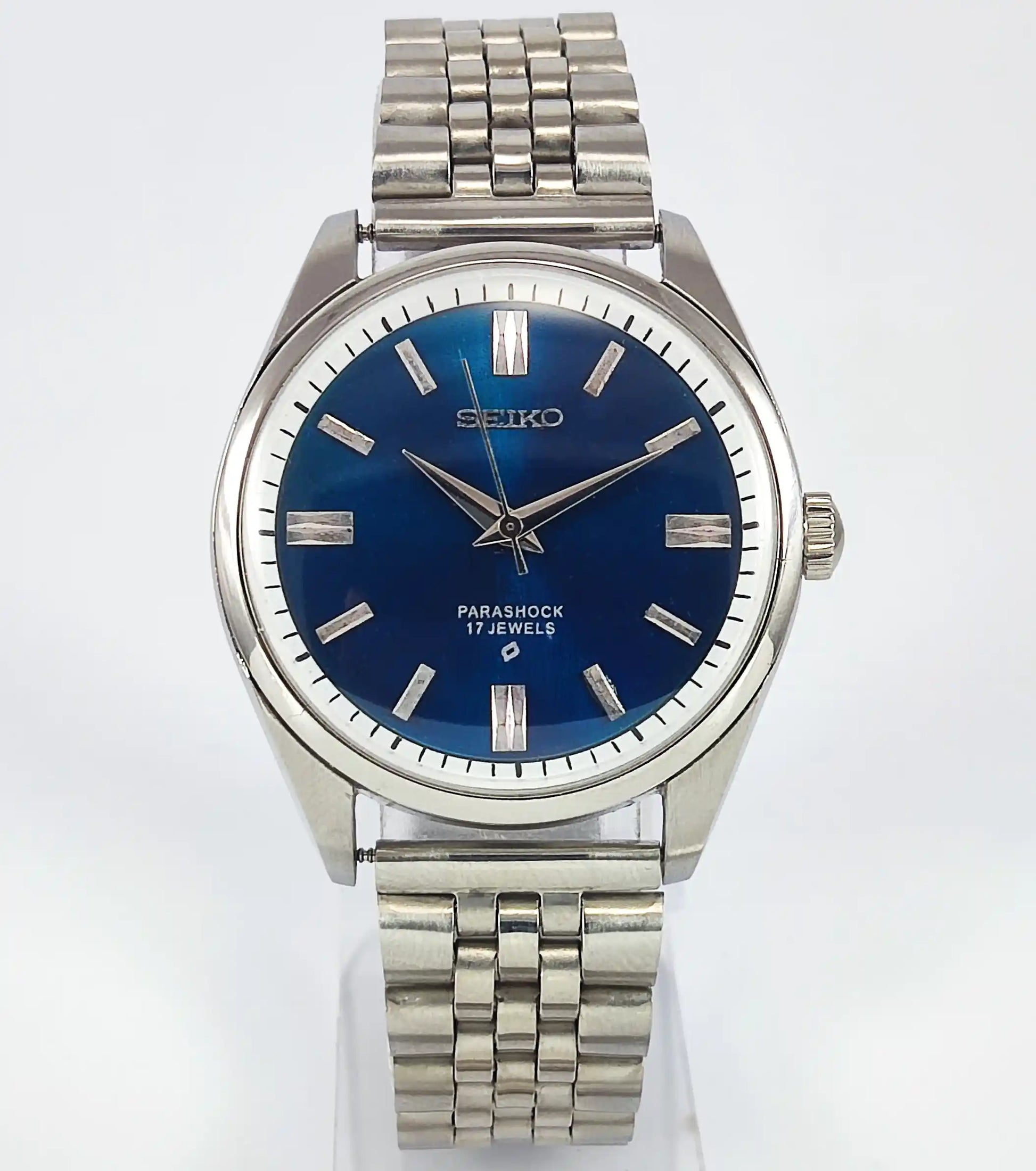 SeikoSHA Rare Piece 17 Jewels Blue Dial Mechanical Handwinding Movement Discover-Diamonds