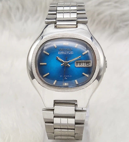 Seiko 5 Actus Automatic Sky Blue Dial Day Date and 21 Jewels Watch