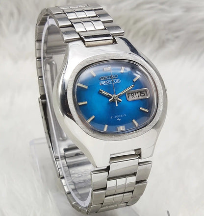 Seiko 5 Actus Automatic Sky Blue Dial Day Date and 21 Jewels Watch