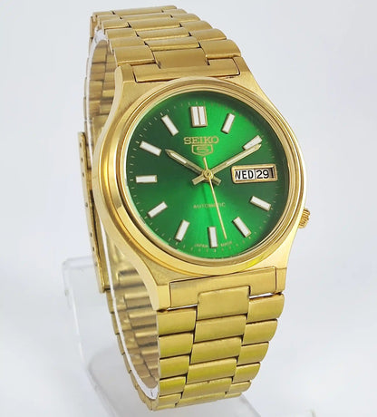 Seiko 5 Automatic 21 Jewels Green Dial 6319A Day Date Discover-Diamonds