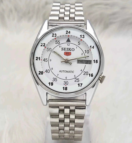 Seiko 5 Automatic Day Date 17 Jewels 6309A Blue Dial Watch
