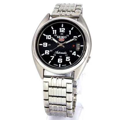 Seiko 5 Mechanical Automatic-7005A Black Dial 17 Jewels Day Date Men's Wrist Watch - Discover-Diamonds