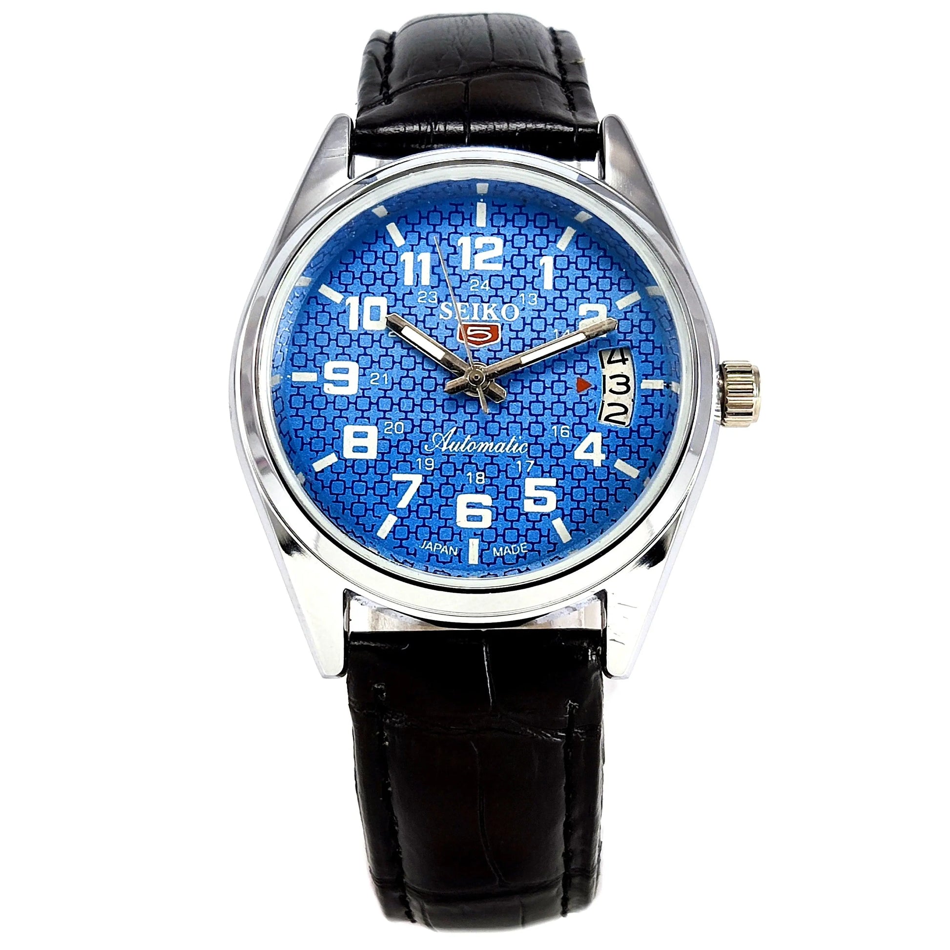 Seiko 5 Automatic-6309 Blue Dial 17 Jewels Day Date Men's Wrist Watch - Discover-Diamonds