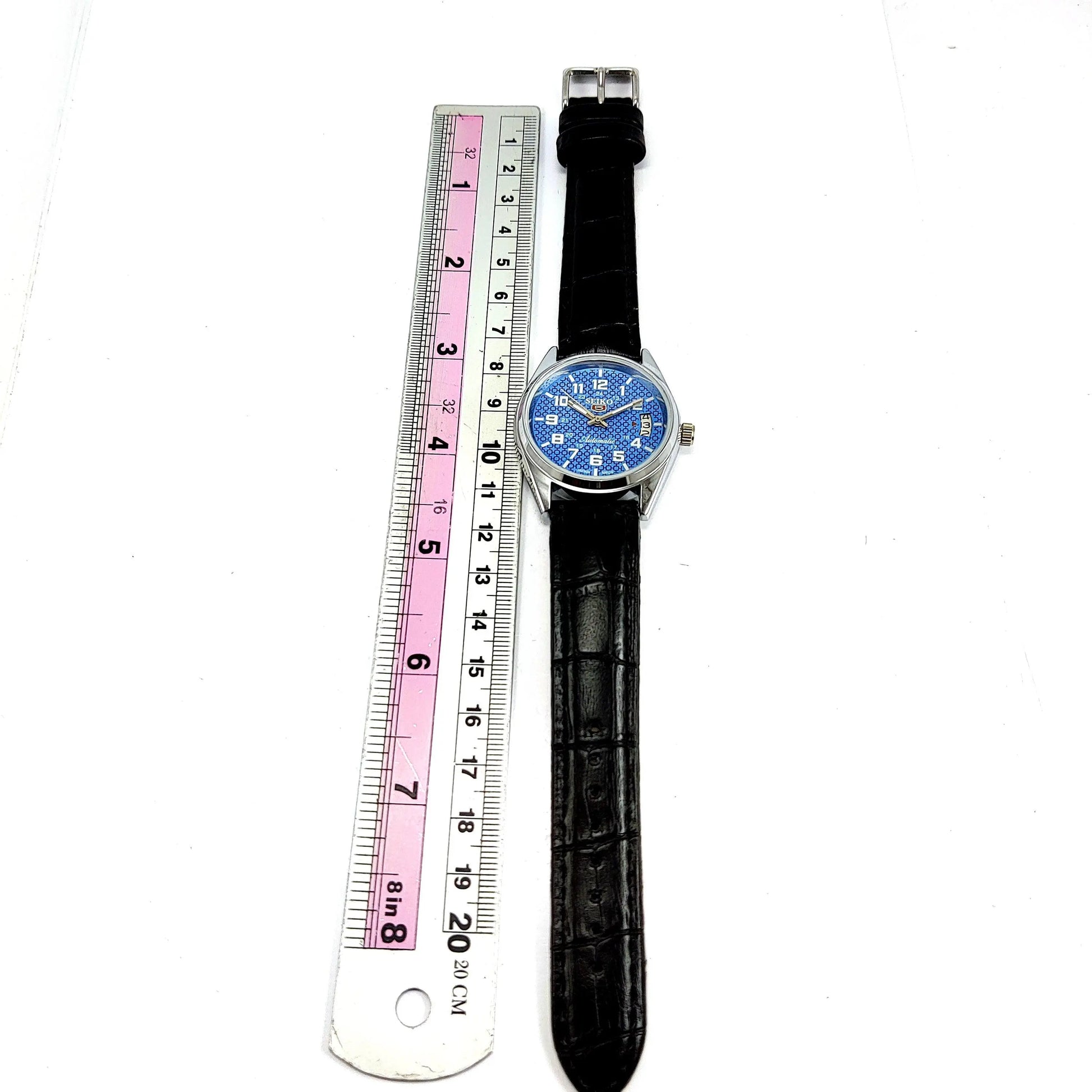 Seiko 5 Automatic-6309 Blue Dial 17 Jewels Day Date Men's Wrist Watch - Discover-Diamonds