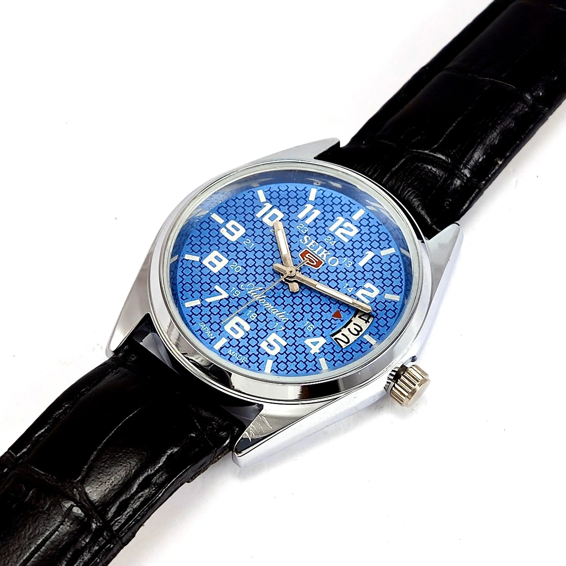 Seiko 5 Automatic-6309 Blue Dial 17 Jewels Day Date Men's Wrist Watch - Discover-Diamonds