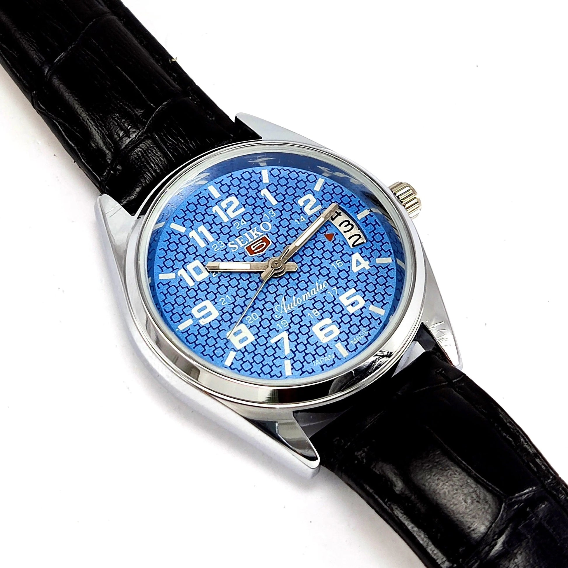 Seiko 5 Automatic-6309 Blue Dial 17 Jewels Day Date Men's Wrist Watch - Discover-Diamonds