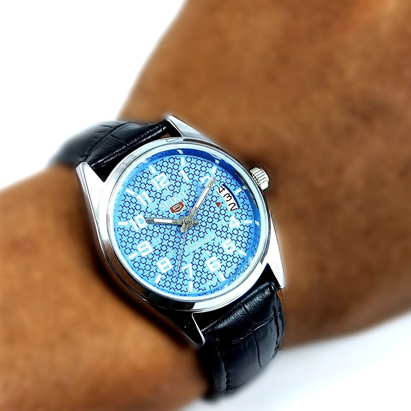 Seiko 5 Automatic-6309 Blue Dial 17 Jewels Day Date Men's Wrist Watch - Discover-Diamonds