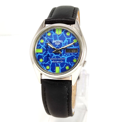 Seiko 5 Automatic-7009A Analog 17 Jewels Analog Day Date Blue Dial Men's Mechanical Watch - Discover-Diamonds