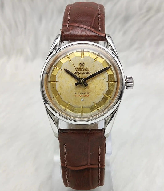 Titoni Airmaster 21 Jewels Titoflex Golden Dial Handwinding