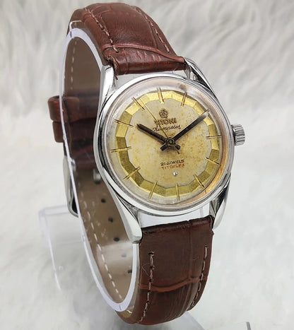 Titoni Airmaster 21 Jewels Titoflex Golden Dial Handwinding