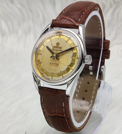 Titoni Airmaster 21 Jewels Titoflex Golden Dial Handwinding