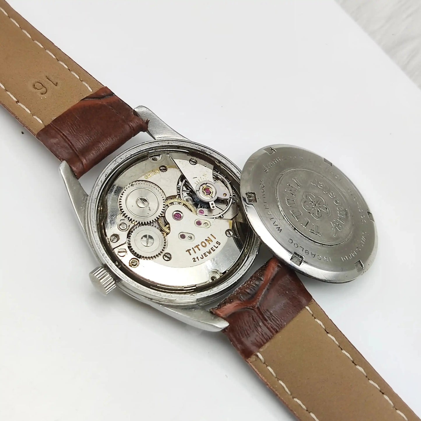 Titoni Airmaster 21 Jewels Titoflex Golden Dial Handwinding