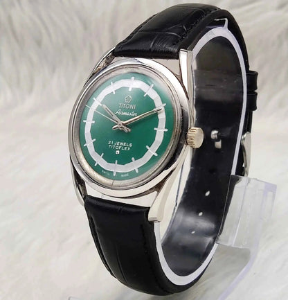 Titoni 21 Jewels Handwinding Women's Watch with Green Dial