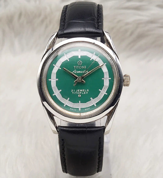 Titoni Women's Watch Green Dial - 21 Jewels Handwinding Elegance