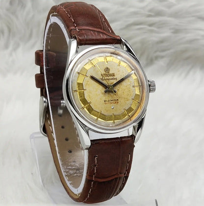 Titoni Airmaster Women's Watch Golden Dial - 21 Jewels Handwinding