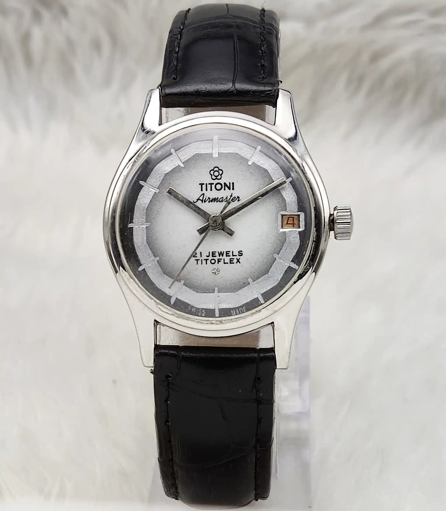 Titoni Airmaster Women's Watch Gray Dial - 21 Jewels Titoflex Handwinding