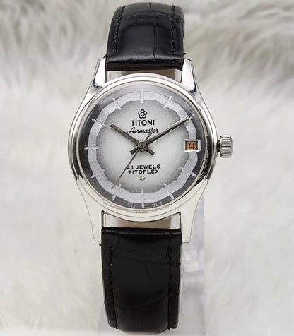 Titoni Airmaster Women's Watch Gray Dial - 21 Jewels Titoflex Handwinding