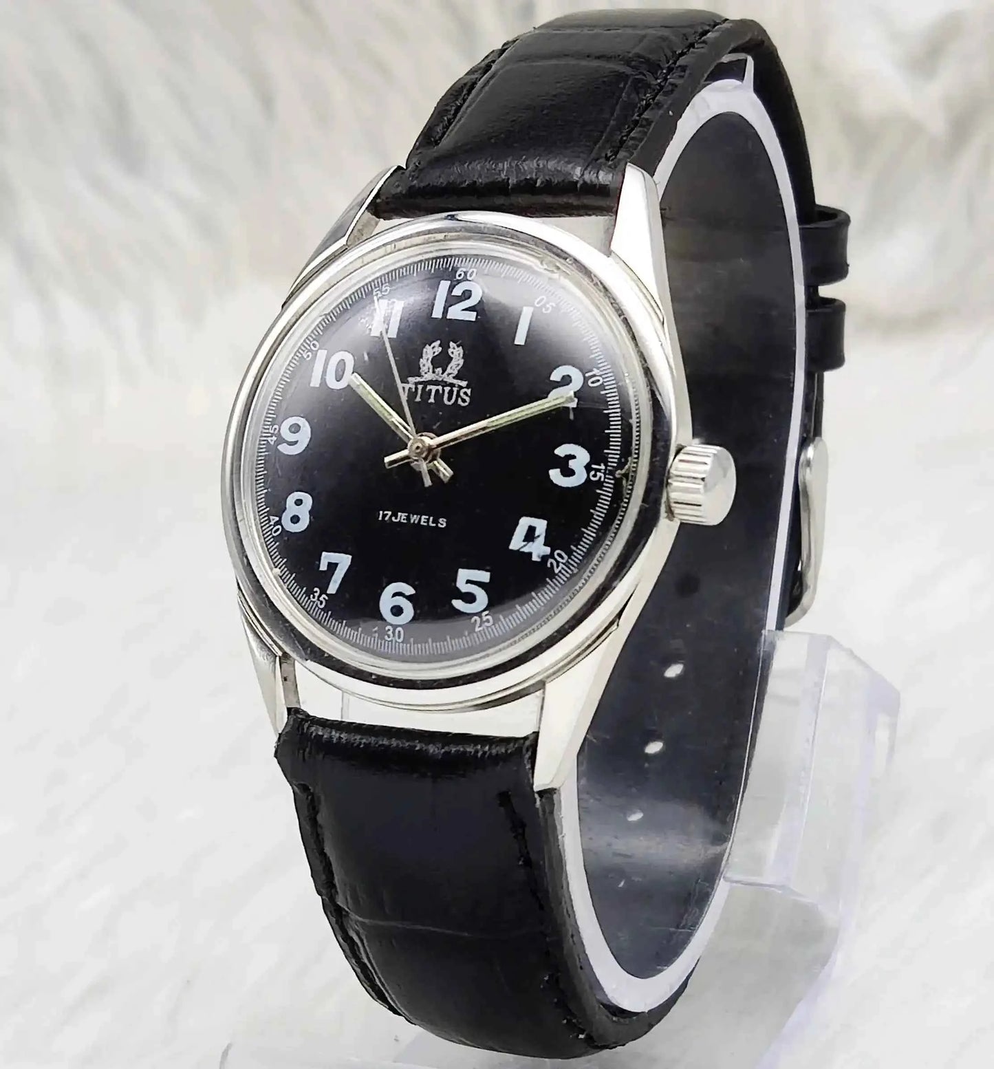 Titus 17 Jewels Incabloc Silver Dial Stick Indices Men's Watch