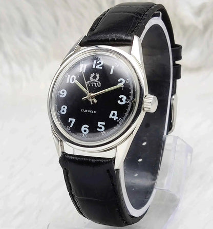 Titus 17 Jewels Incabloc Silver Dial Stick Indices Men's Watch