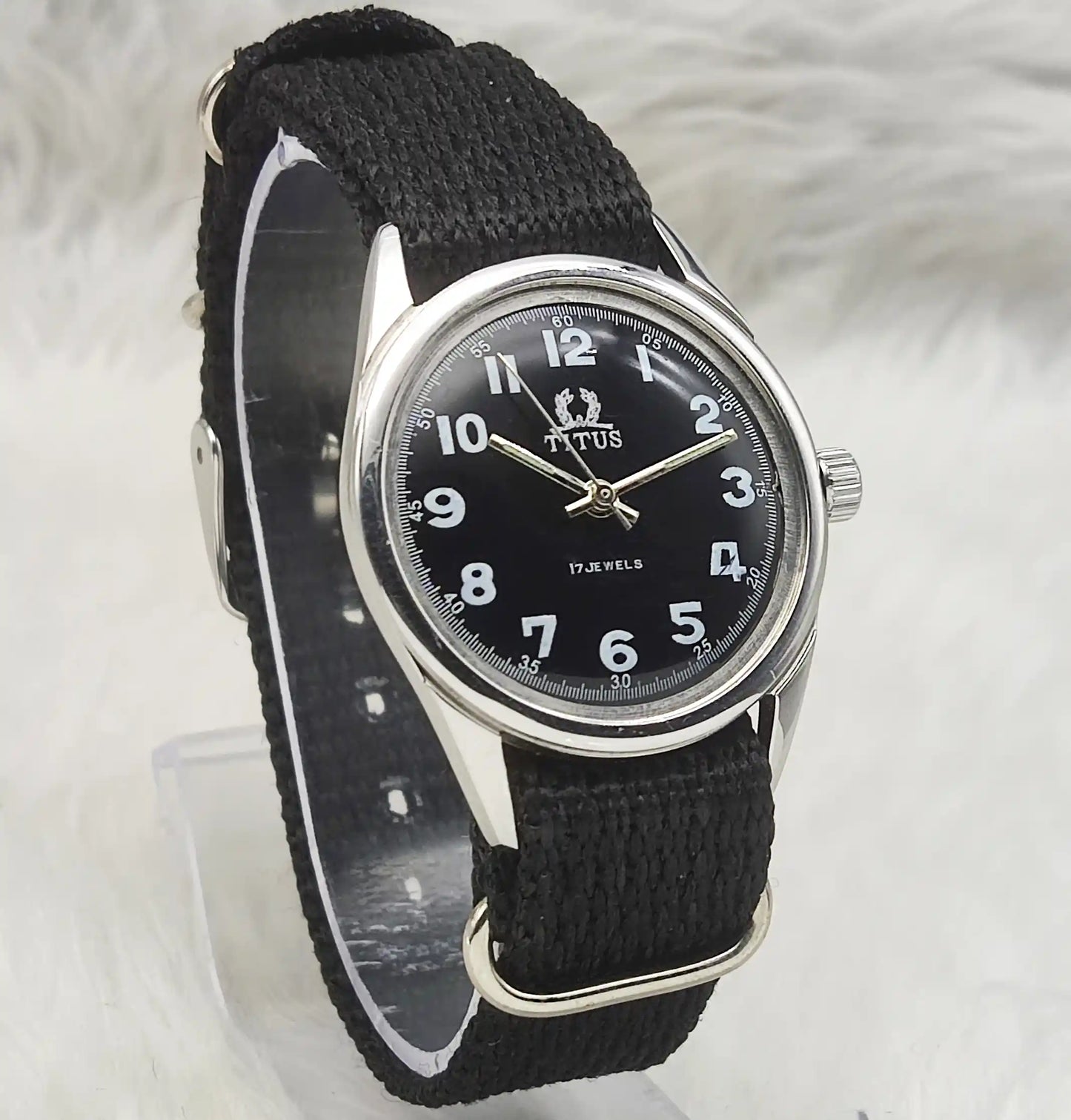 Titus 17 Jewels Men's Watch with Black Dial