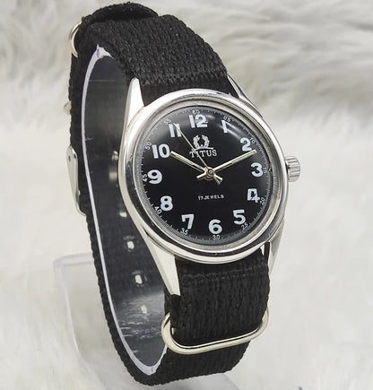 Titus 17 Jewels Men's Watch with Black Dial