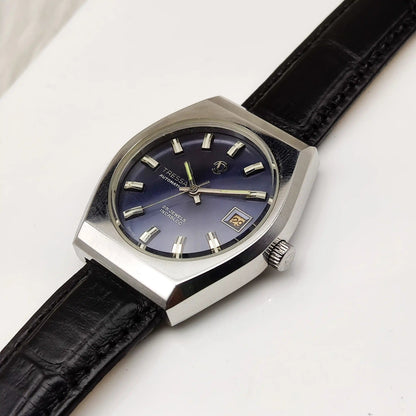 Tressa Automatic 25 Jewels Incabloc Dark Blue Stick Indices Dial Day Date 2066 Men's Watch Discover-Diamonds Physical