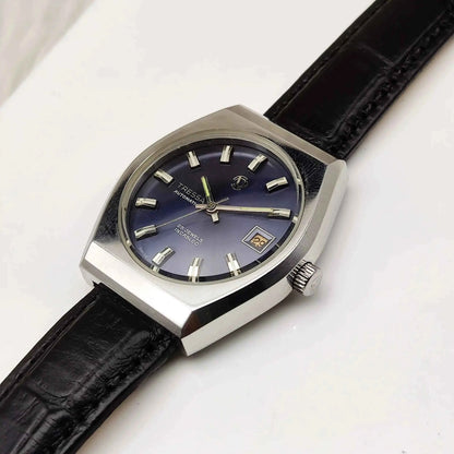 Tressa Automatic 25 Jewels Incabloc Dark Blue Stick Indices Dial Day Date 2066 Men's Watch