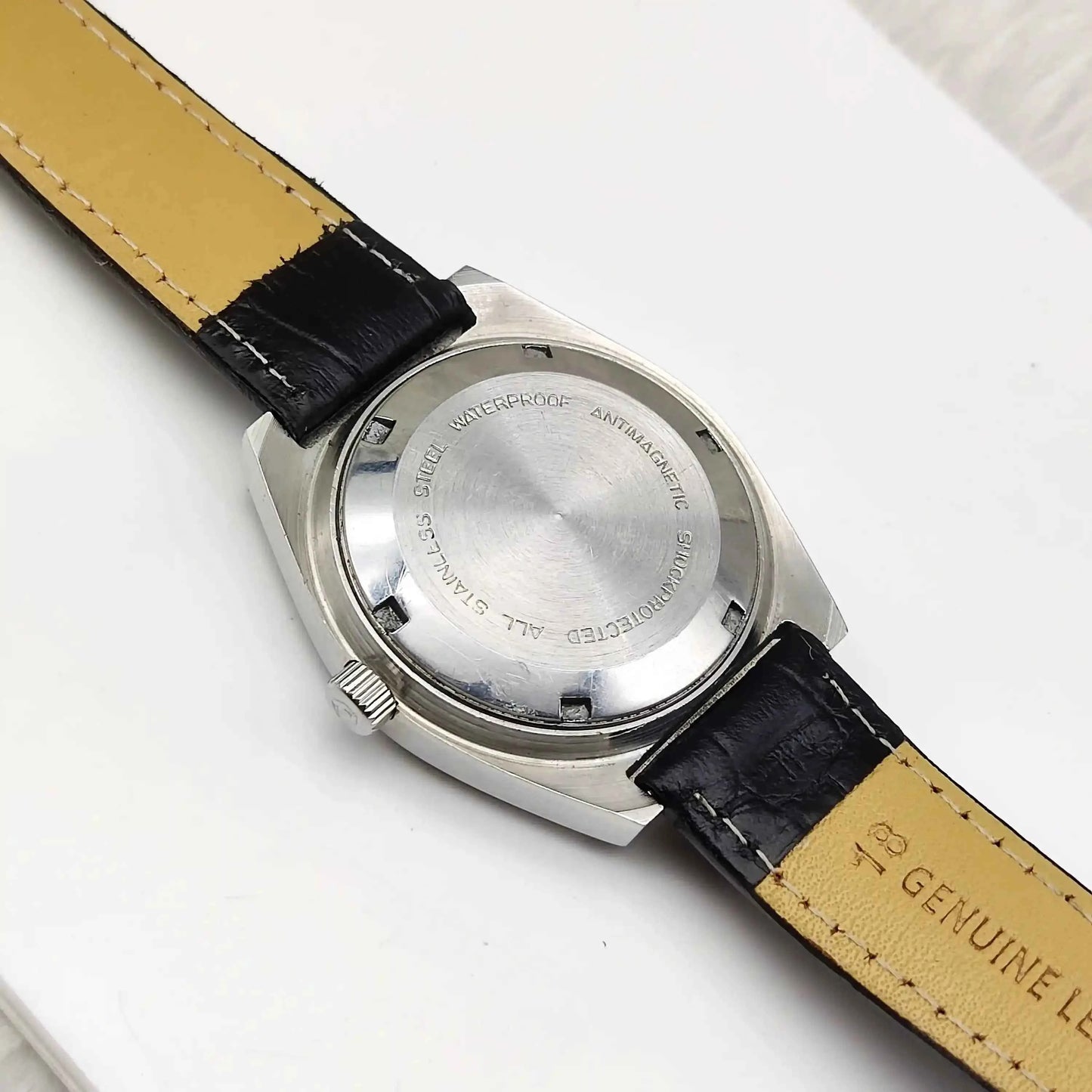 Tressa Automatic 25 Jewels Incabloc Dark Blue Stick Indices Dial Day Date 2066 Men's Watch