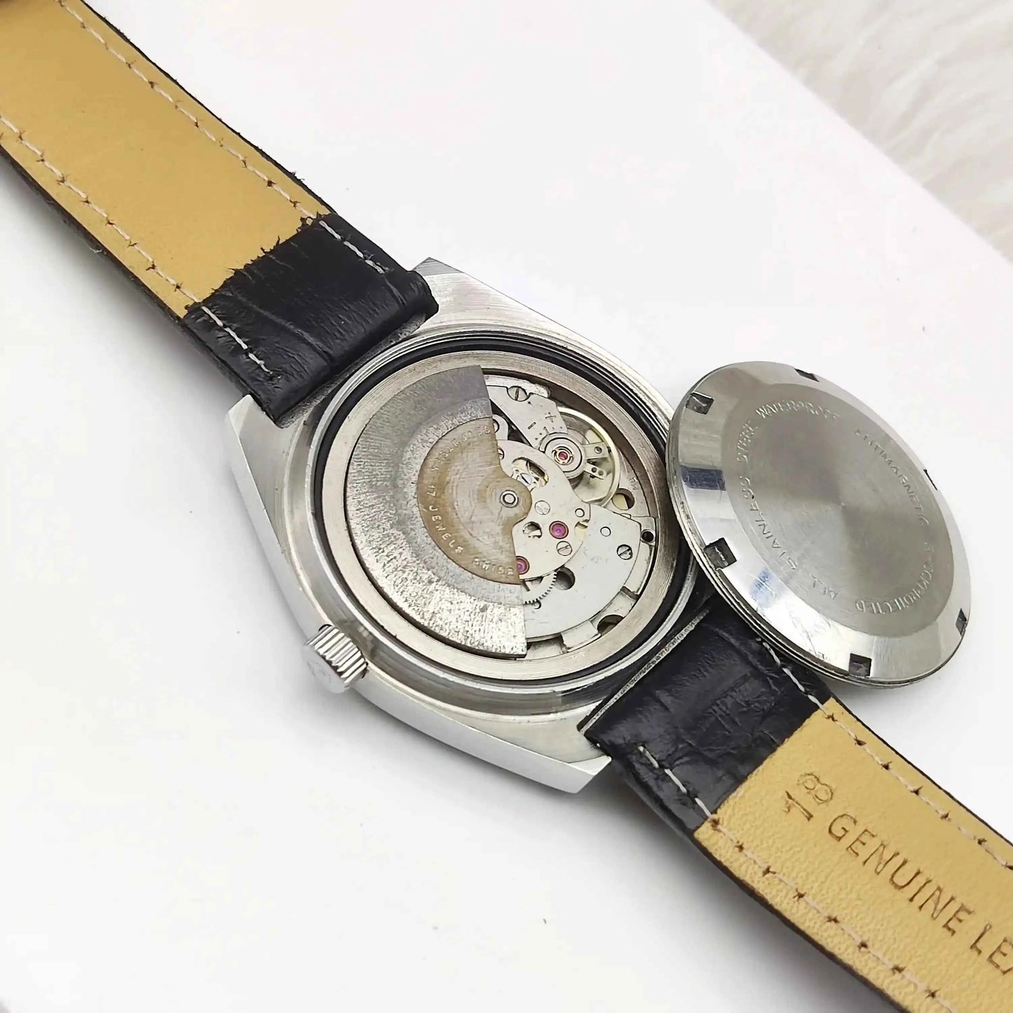 Tressa Automatic 25 Jewels Incabloc Dark Blue Stick Indices Dial Day Date 2066 Men's Watch