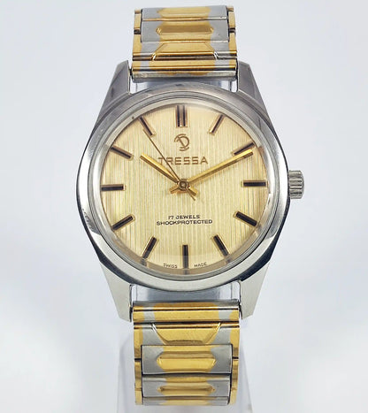 Tressa 17 Jewels Shock Protected Golden Dial Handwinding Discover-Diamonds