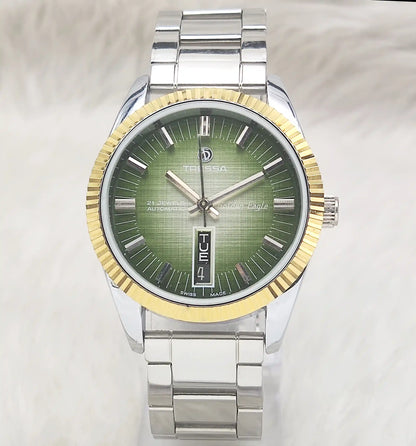 Tressa 2066 Eagle Automatic 21 Jewels Green Dial With Day Date Features