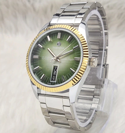 Tressa 2066 Eagle Automatic 21 Jewels Green Dial With Day Date Features